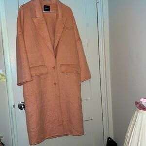 NWOT Theory pink long jacket size: XL